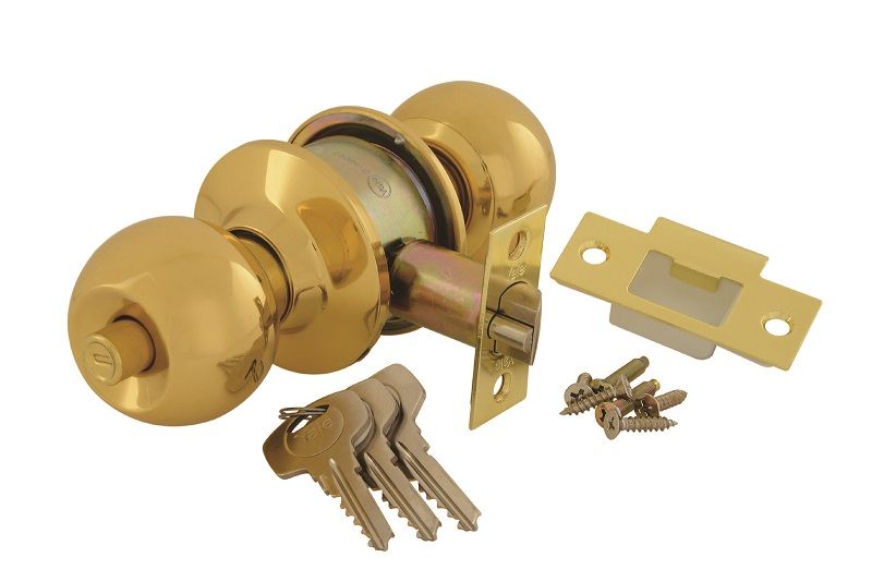 Yale - Round Cylindrical Knob Set - Polish Brass