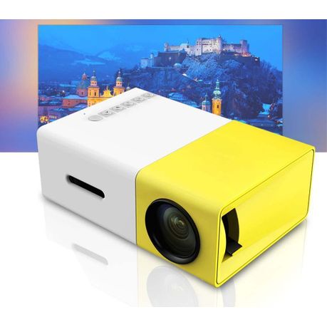 Image result for Portable HD LED Projector Laptop USB/SD/AV/HDMI - Black & Yellow