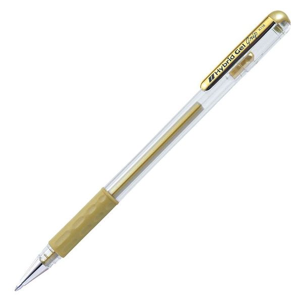 Pentel Hybrid Metallic Gel Grip 0.8mm Pen - Gold