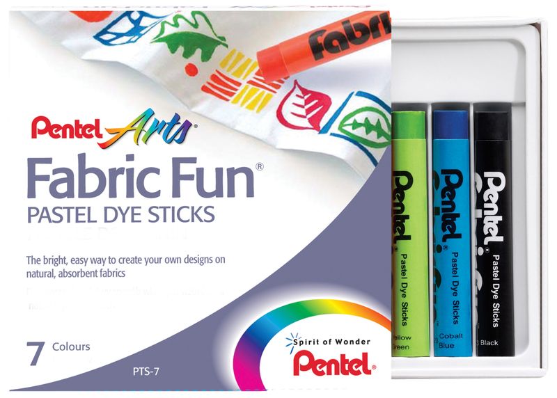 Pentel 7 Fabric Fun Pastel Dye Sticks Set