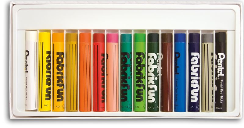 Pentel 15 Fabric Fun Pastel Dye Sticks Set
