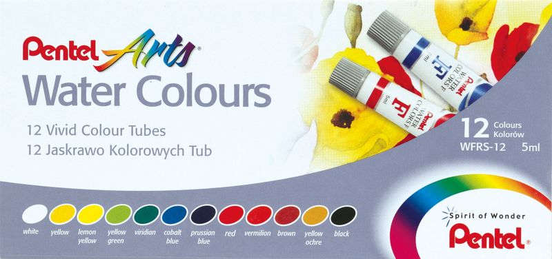 Pentel 12 Water Colour Tubes Set