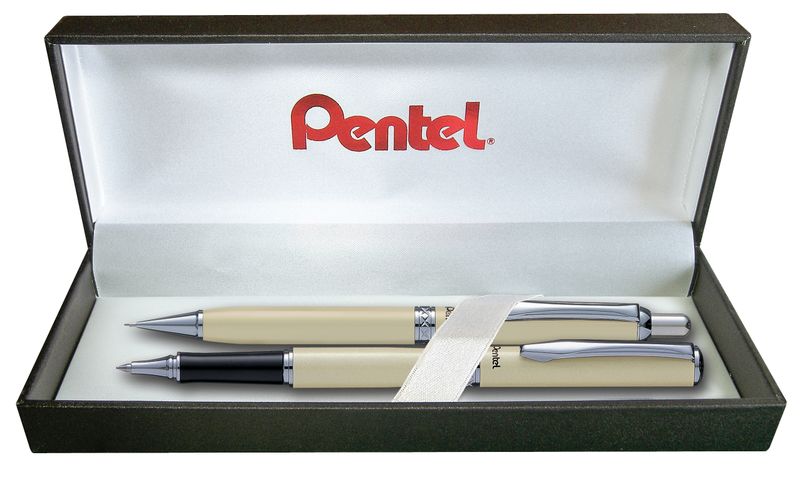 Pentel Sterling Gel Pen &amp; Pencil Gift Set - White Barrel