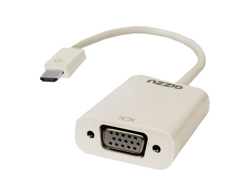 Gizzu HDMI To VGA With Audio Adapter - White