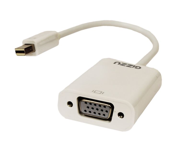 Gizzu Mini Display Port To VGA Adapter - White