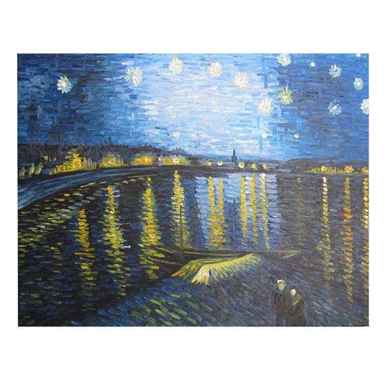 Vincent Van Gogh Wall Art Painting Canvas Replica - Starry Night Over ...