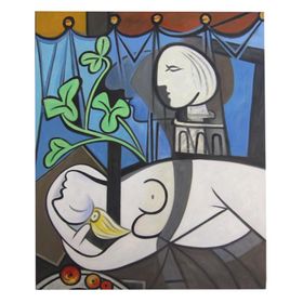 Pablo Picasso Wall Art Painting Canvas Replica - Nude, Green Leaves