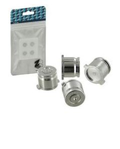 Zedlabz - Alloy Metal Bullet Buttons X4 - Silver (PS4)