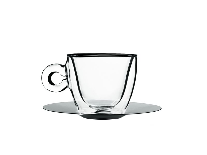 Luigi Bormioli - 165ml Thermic Cappuccino Glass Cup With Saucer - Set of 2