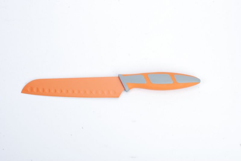 Kitchen Dao - RV2223 6.5 Inch Non-Stick Santoku Knife - Orange