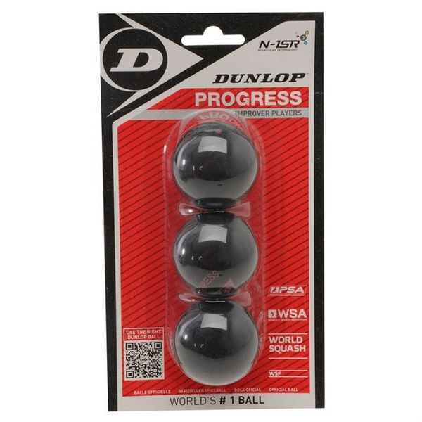 Dunlop Progress Squash Balls 3 Ball Pack