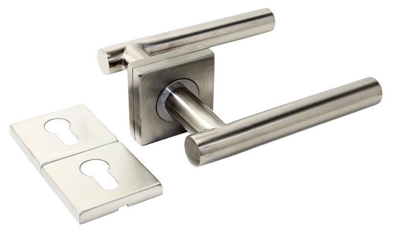 DPS Riviera Pair of Tarnish Resistant Satin Stainless Steel Door Handles - FT06.RKTR