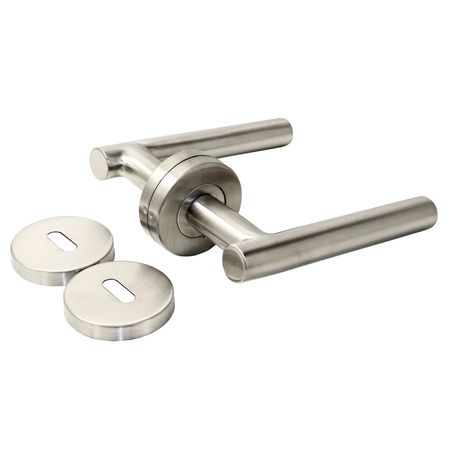 Dps Riviera Pair Of Tarnish Resistant Satin Stainless Steel Door Handles Ft06 Rktr