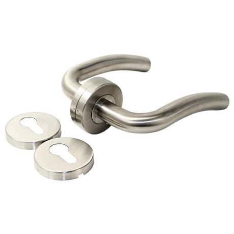 Dps Riviera Pair Of Tarnish Resistant Satin Stainless Steel Door Handles Ft12rctr