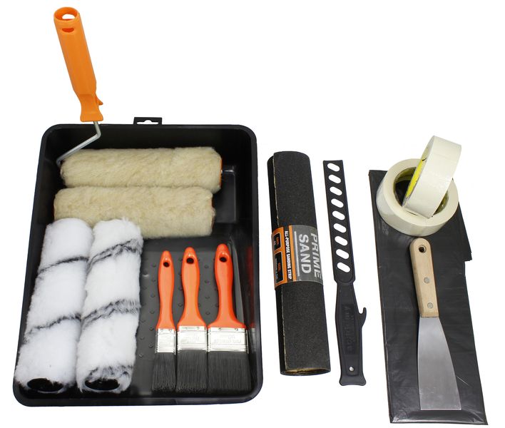 Do-It 14 piece Premium Paint Roller, Tray &amp; Brush Kit for Exterior Walls &amp; Trim