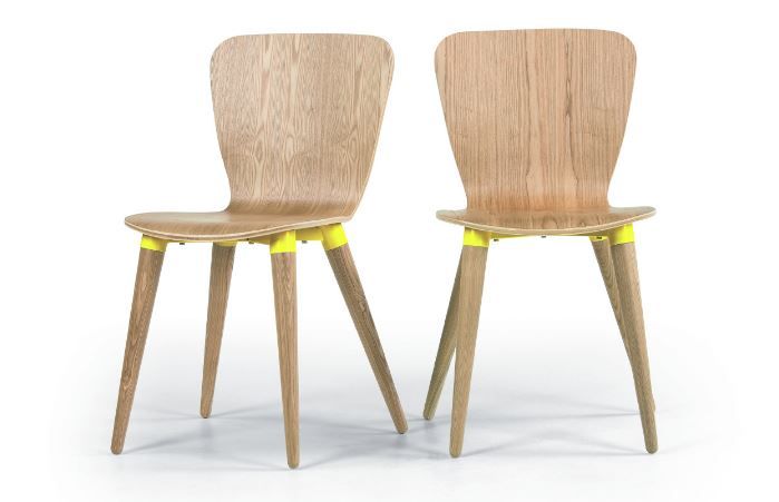 Made.Com - 2 x Edelweiss Dining Chairs - Ash &amp; Yellow