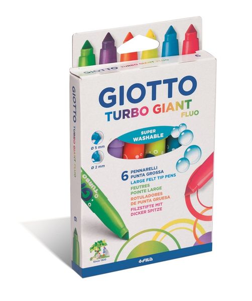 Giotto Turbo Giant Fluo 6 Fibre-Tip Pens