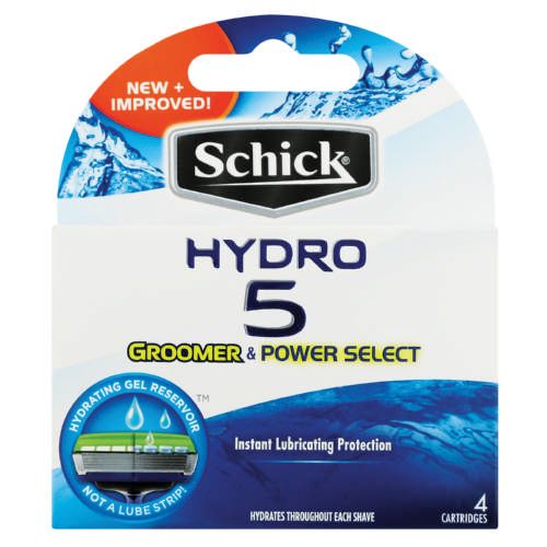 Schick Hydro 5 Power Select &amp; Groomer Male Blades 4's