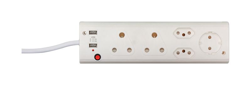 LinkQnet 5-Way Multiplug with USB
