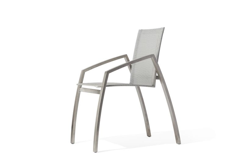 Todus - Stainless steel 2MD Armchair - Grey and White