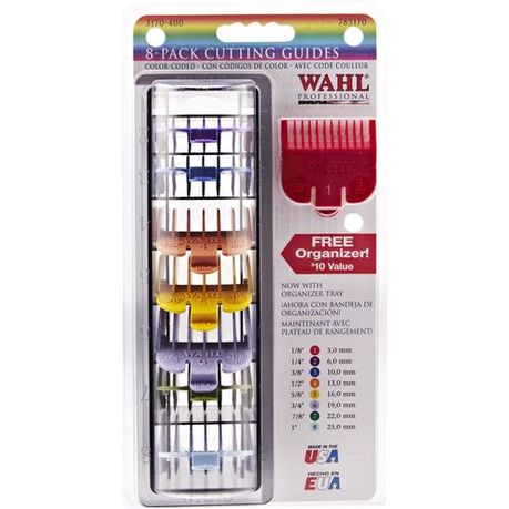 wahl 10 piece color coded guide comb set