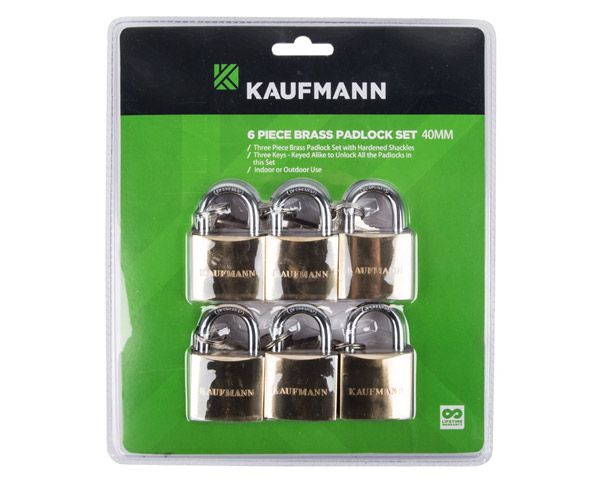 Kaufmann - 6 Piece 30mm Brass Lock Set