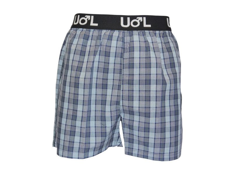 Undeez Red &amp; Blue Laid On Elastic Woven Boxers