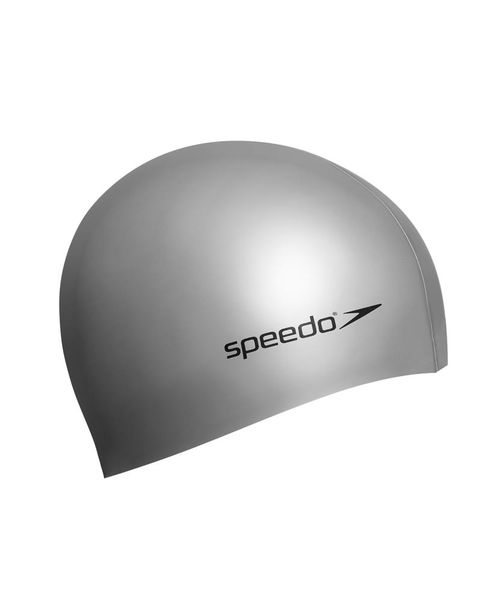 Speedo Plain Flat Silicone Cap - Silver