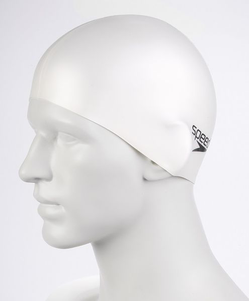 Speedo Plain Moulded Silicone Cap - White