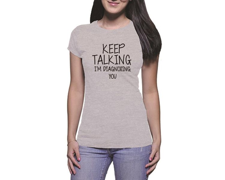 OTC Shop Keep Talking Ladies T-Shirt - Grey Heather