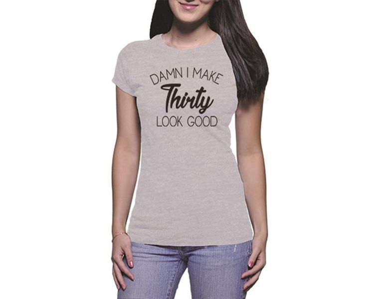 OTC Shop Thirty Look Good Ladies T-Shirt - Grey Heather
