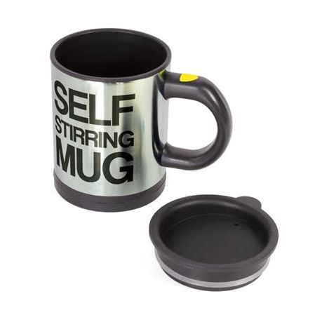 Self- Stirring Mug - Black & Silver, Shop Today. Get it Tomorrow!