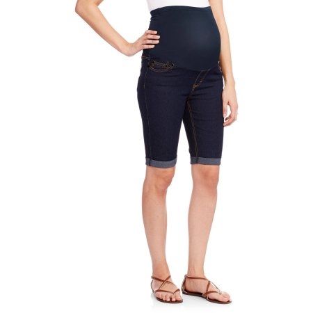 Absolute Maternity Denim Bermuda Shorts - Denim