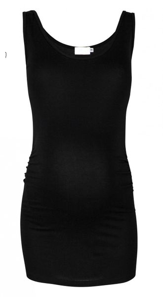Absolute Maternity Ruched Tank Top - Black