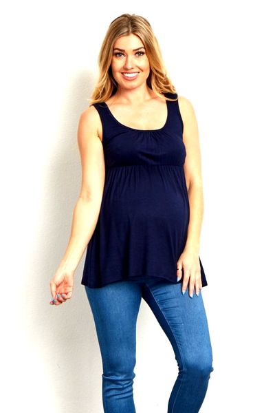Absolute Maternity Styled Tank Top - White