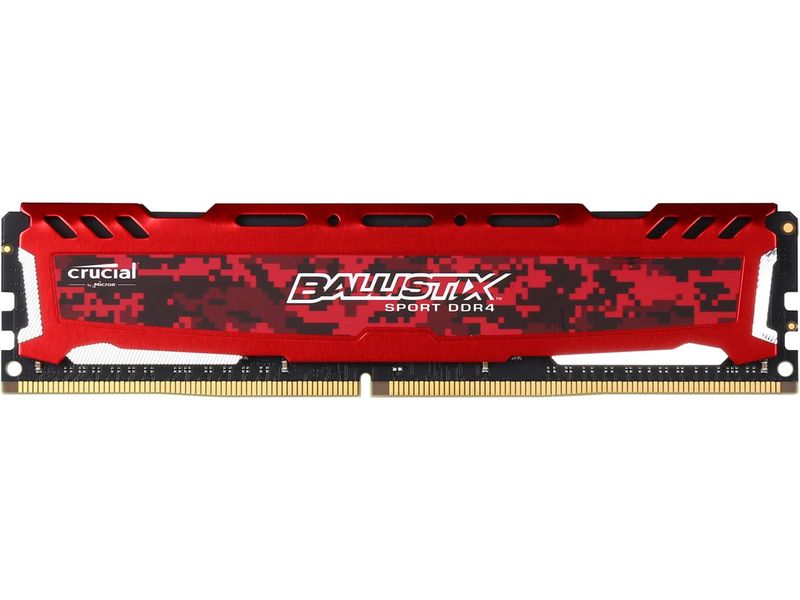 Ballistix Sport LT 8GB 2400MHz DDR4 Desktop Gaming Memory - Red