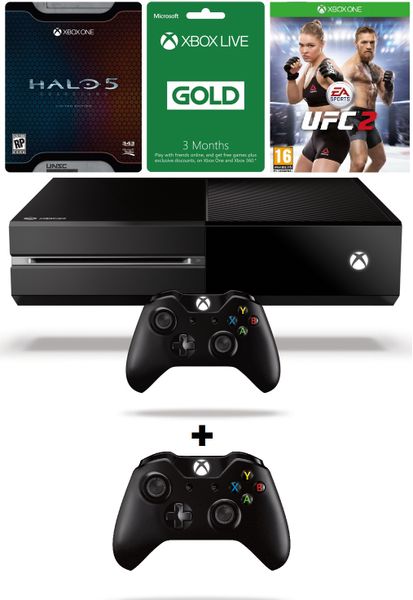 Xbox One 500GB Console + Halo 5 LTD Edition + Ufc 2 + Extra Wireless Controller + 3Months LIVE (Xbox One)