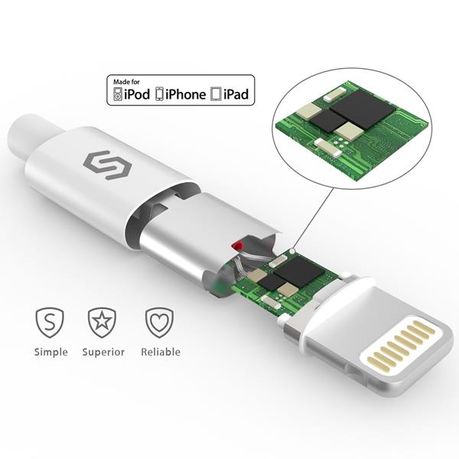 Cable Lightning Syncwire SW-03, Cargador iPhone 2M - [Apple MFi  Certificado] Cable iPhone para iPhone X