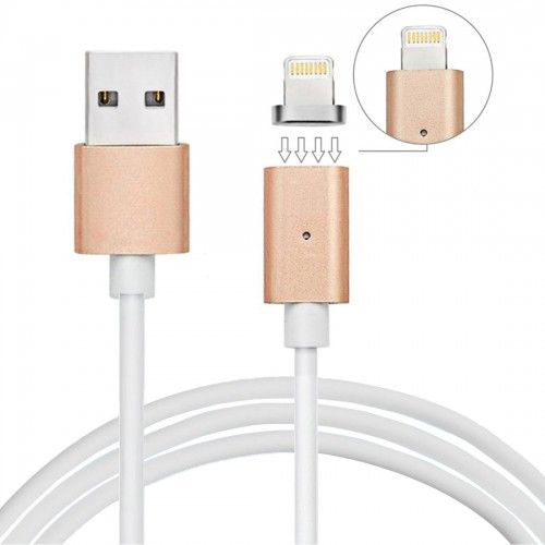 Tuff-Luv Magnetic 8 Pin Lightning and Micro USB Data Charging Cable for SmartPhones - Gold