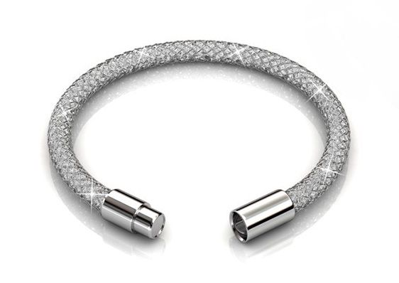Destiny Silver Mesh Bracelet with Swarovski Crystals