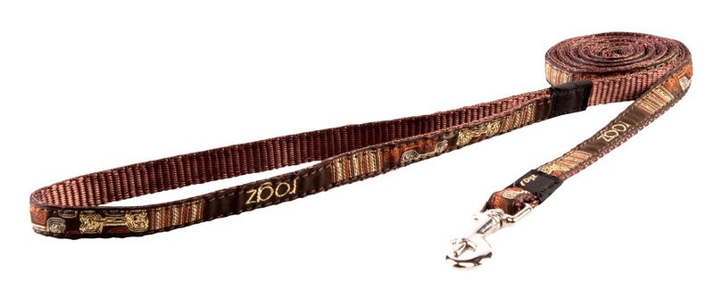 Rogz - Fancy Dress 11mm Fixed Dog Lead - Mocha Bone
