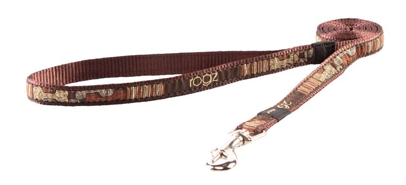 Rogz - Fancy Dress 16mm Fixed Dog Lead - Mocha Bone