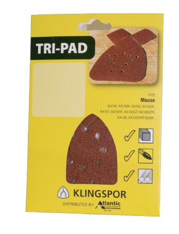 Klingspor - 8 Hole 220 Grit Tri-Pad Sanding Pad - 5 Pack