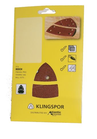 Klingspor - 11 Hole 80 Grit Tri-Pad Sanding Pad - 5 Pack