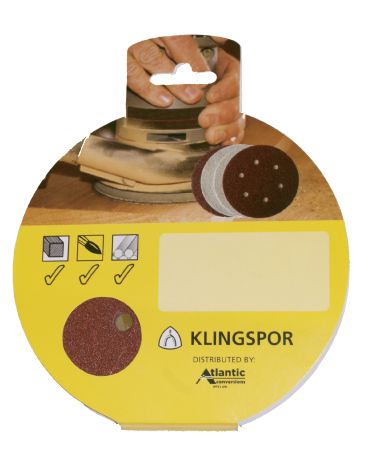 Klingspor - 12.5cm 8 Hole 40 Grit Hook-It Sanding Disc - 5 Pack