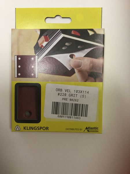 Klingspor - 10.3 X 11.4cm 220 Grit Half Orbital Sanding Pad - 5 Pack