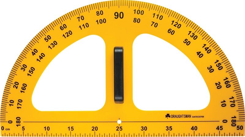 Draughtsman Black Board Protractor 180degree 50cm