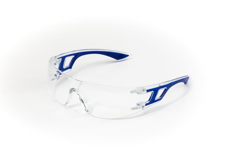 Atlantic Conversions - Safety Glasses Sporty Cool Blue Frame Spectacle Clear Lenses