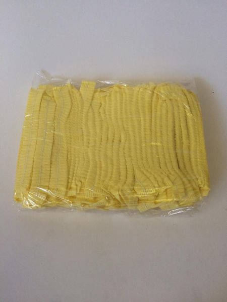 Atlantic Conversions - Safety Hair Net Mop Cap Yellow Single Elastic - 100