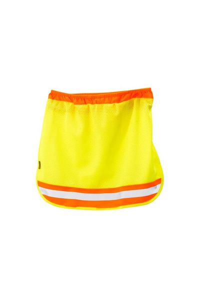 Atlantic Conversions - Safety Sun Neck Protector For Hard Hat Lime with Orange Reflective Strip